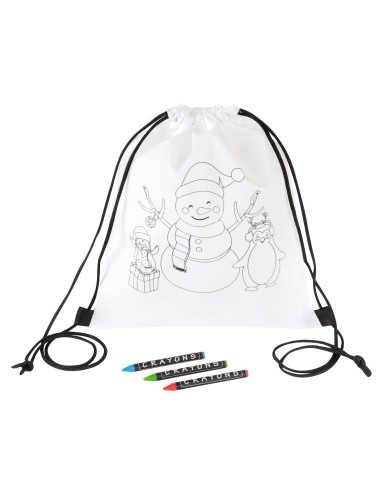 Bolsa con cordón para colorear COLORFUL SNOWMAN